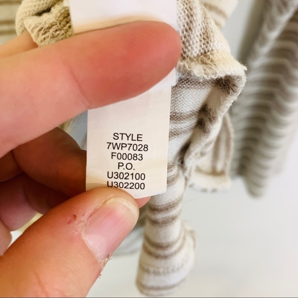 Lucky Brand Bonnie Chance Cowl Neck Beige Striped Sweater - Picture 9 of 12